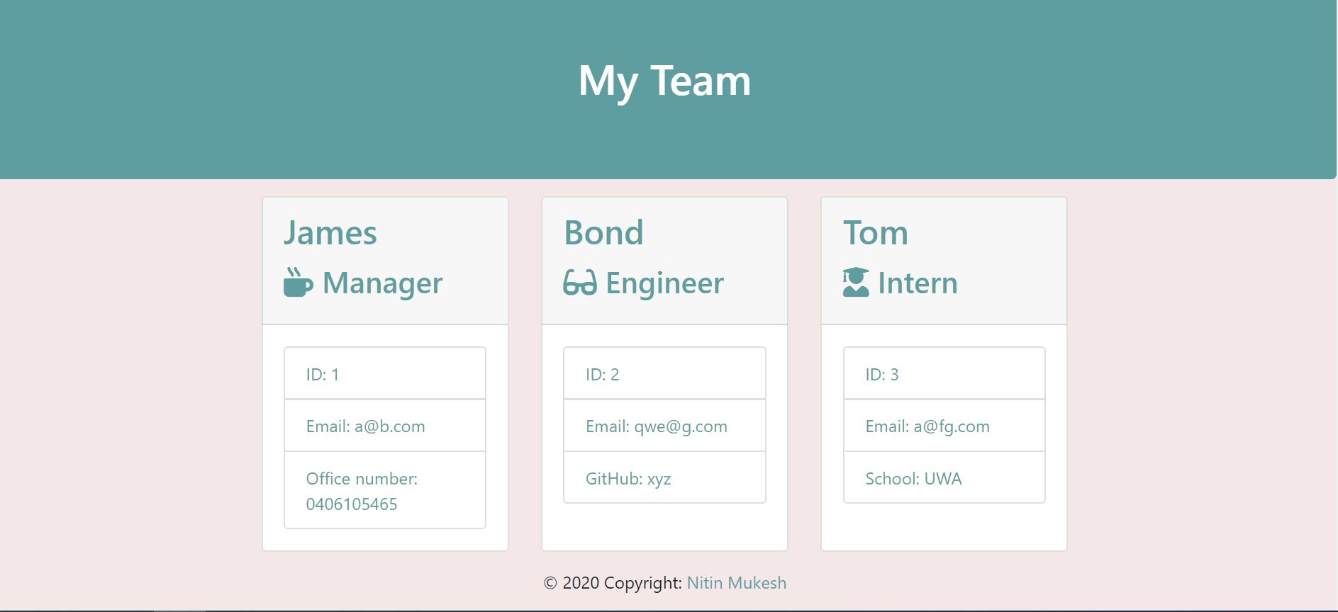 Team Profile Generator